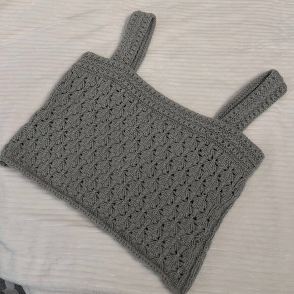 Vince Green Artichoke Cropped Squareneck Tank Top Cami Size Medium - Picture 5 of 10